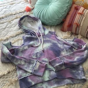 Tie dye hoddie with cut outs